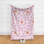 papercut birds/pink coral/jumbo