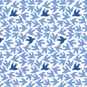 papercut birds/blue/small