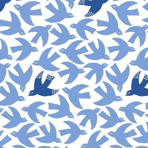 papercut birds/blue/large
