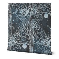 Block Print- Sacred Tree, Moon and Stars