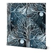 Block Print- Sacred Tree, Moon and Stars