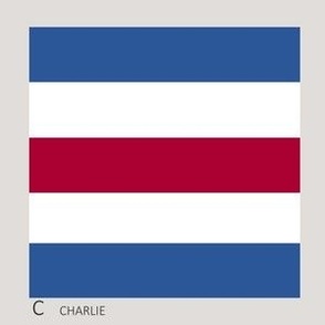 Letter C Nautical Flag - 5" flag on a 6" square