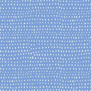 hand drawn dots  white on bright blue/medium