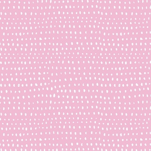 hand drawn dots  white on pink/medium