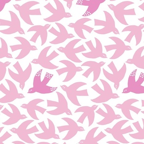 papercut birds pink/large