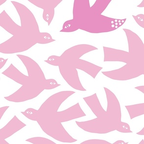 papercut birds pink/jumbo