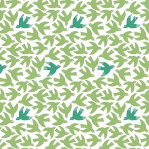 papercut birds green/small