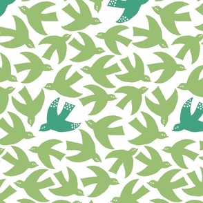 papercut birds green/large