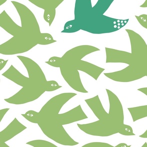 papercut birds green/jumbo