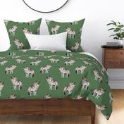 Watercolour Wolf Pack - Medium - Green Linen - Forest Pals