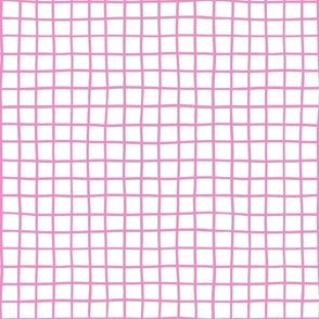 1” hand drawn grid /fuchsia on white