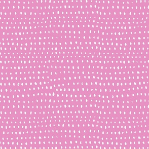 hand drawn dots  white on fuchsia/medium