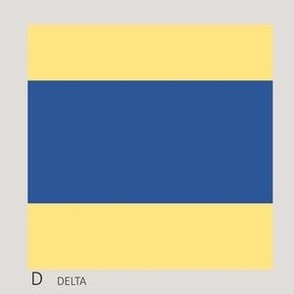 Letter D Nautical Flag - 5" flag on 6" square