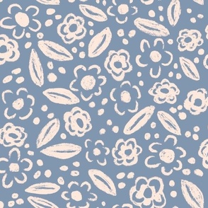 Flower Doodles Light Blue