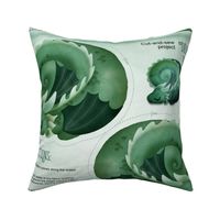 Sleeping dragon pillow green - fat quarter Petal Signature Cotton