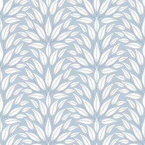 Large Neutral Botanical Blossom Blue Gray 12in