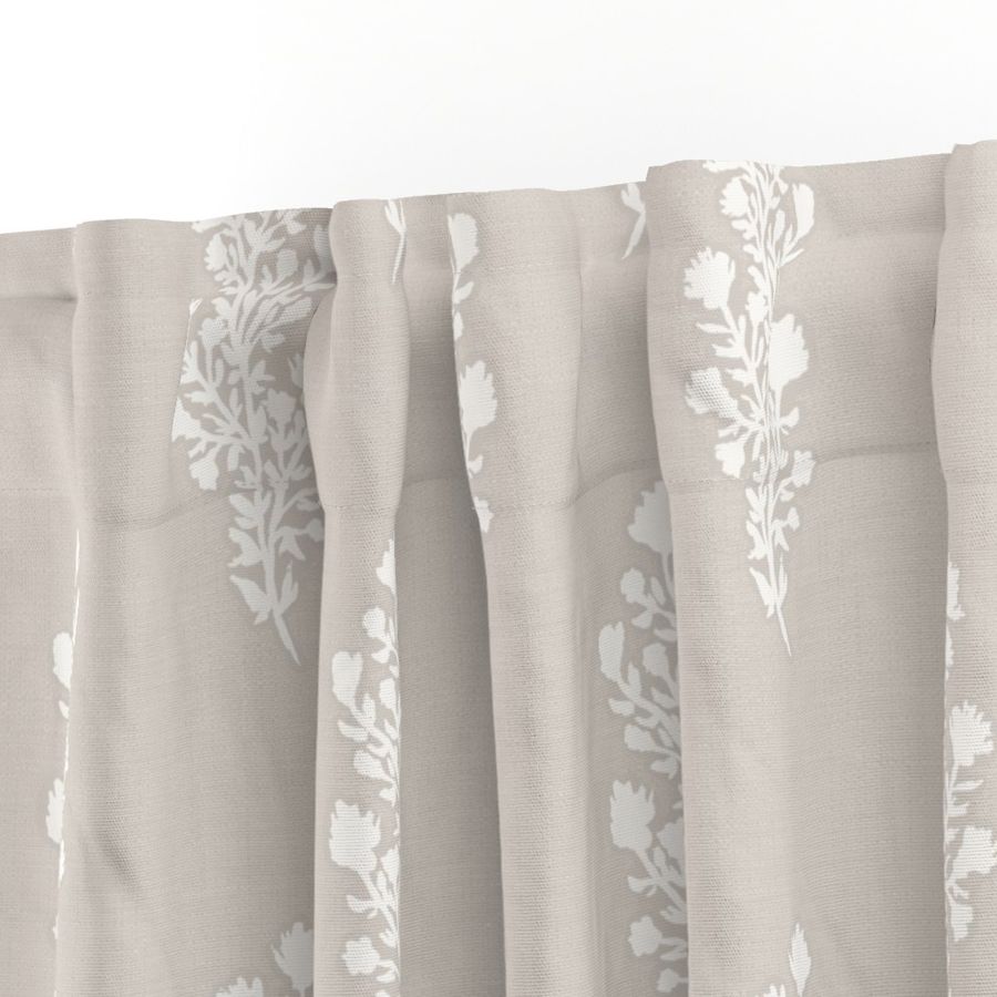 Jumbo - Julieta Floral Block Print - Sandy Grey_ White Florals Texture