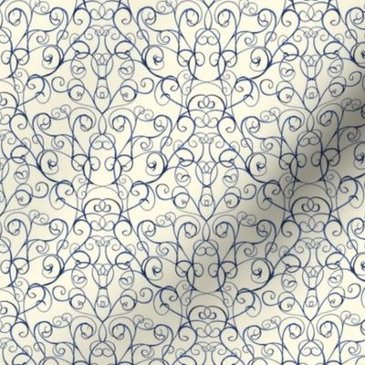 Navy blue victorian style pattern