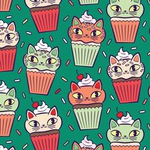 Kitty Cupcakes_Holiday_Green