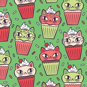 Kitty Cupcakes_Holiday_Light Green