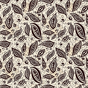 Geometric Leaves Inspired by the Block Print Style