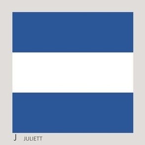 Letter J Nautical Flag - 5" flag on a 6" square