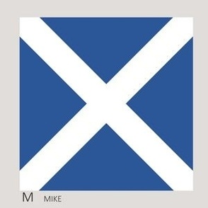 Letter M Nautical Flag - 5" flag on a 6" square