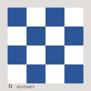 Letter N Nautical Flag - 5" flag on a 6" square