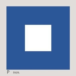 Letter P Nautical Flag - 5" flag on a 6" square