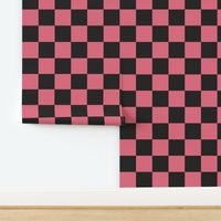 Four Inch Dark Pink and Black Checkerboard Squares