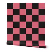 Four Inch Dark Pink and Black Checkerboard Squares