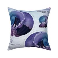 Sleeping dragon pillow purple blue - fat quarter Petal Signature Cotton