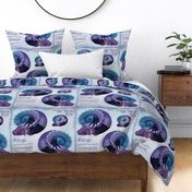 Sleeping dragon pillow purple blue - fat quarter Petal Signature Cotton