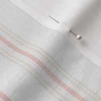 classic pink and pastel yellow stripes with elaborate ornaments  on an off white linen background - small scale