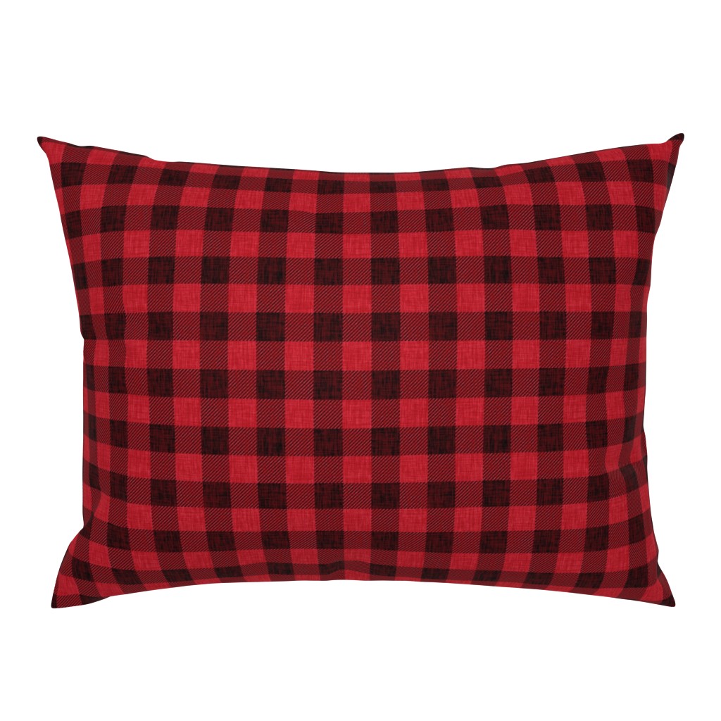 Rustic Check - bright red