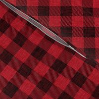 Rustic Check - bright red