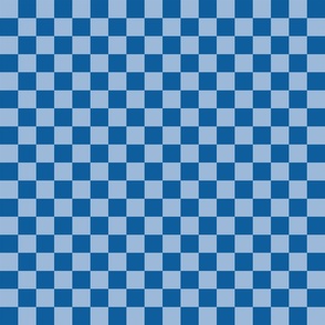One Inch Periwinkle and Navy Blue Checkerboard Squares