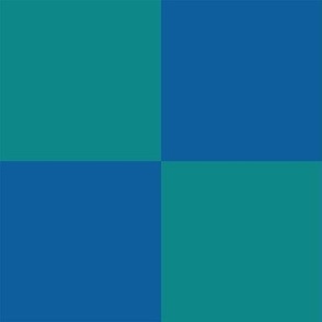 Four Inch Teal Green and Navy Blue Checkerboard Squares