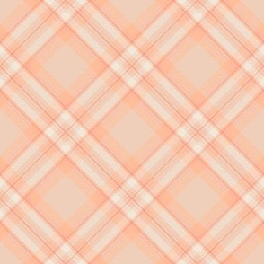 (medium) Peachy Love Diagonal Plaid / Pantone Color of the Year 2024: ‘Peach Fuzz’  / medium scale