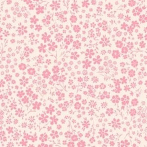 Agatha Ditsy Floral Pink Satin pastel MEDIUM 6x8 inch