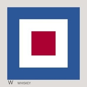 Letter W Nautical Flag - 5” flag on 6” square for Fill-A-Yard fabric