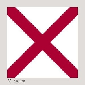 Letter V Nautical Flag for Fill A Yard 5” flag on 6” square