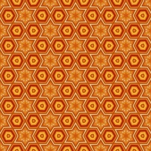 Orange Stars Geometrical Repeating Pattern