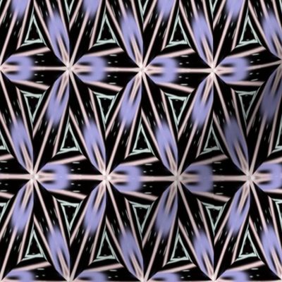Pastel Geometric Repeating Pattern on Black