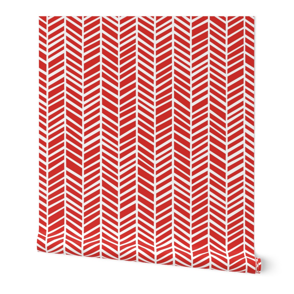 Herringbone  Poppy Red