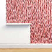 Herringbone  Poppy Red