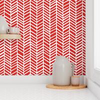 Herringbone  Poppy Red