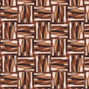 Brown Woven Basket Weave Quilting in Brown
