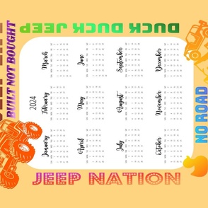 Tea Towel 2024 Calendar Orange Jeep