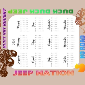 Tea Towel 2024 Calendar Brown Jeep